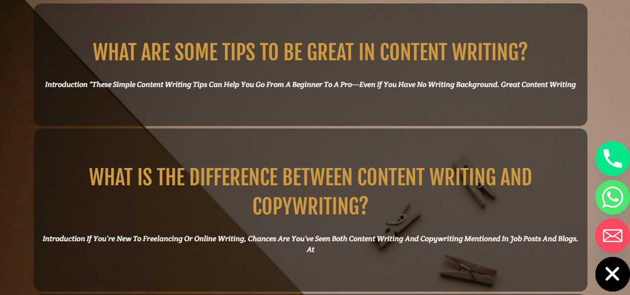 freelance content writer portfolio
